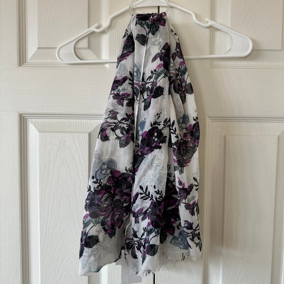 NWT Skull, Rhinestone and Flower Scarf from Nordstrom - Picture 1 of 3